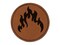 Fire Flame Burning Round Iron-On Engraved Faux Leather Patch Applique - 2.5"
